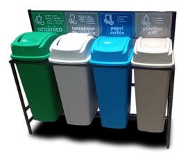 Estación de Reciclaje con botes de basura Sablon
